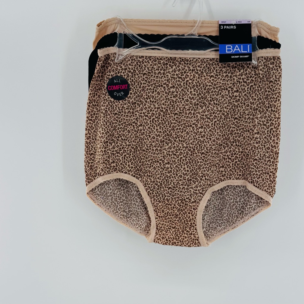 Bali Skimp Skamp Brief Panty Full Coverage Nylon Panties 3 Pairs Size Medium 6